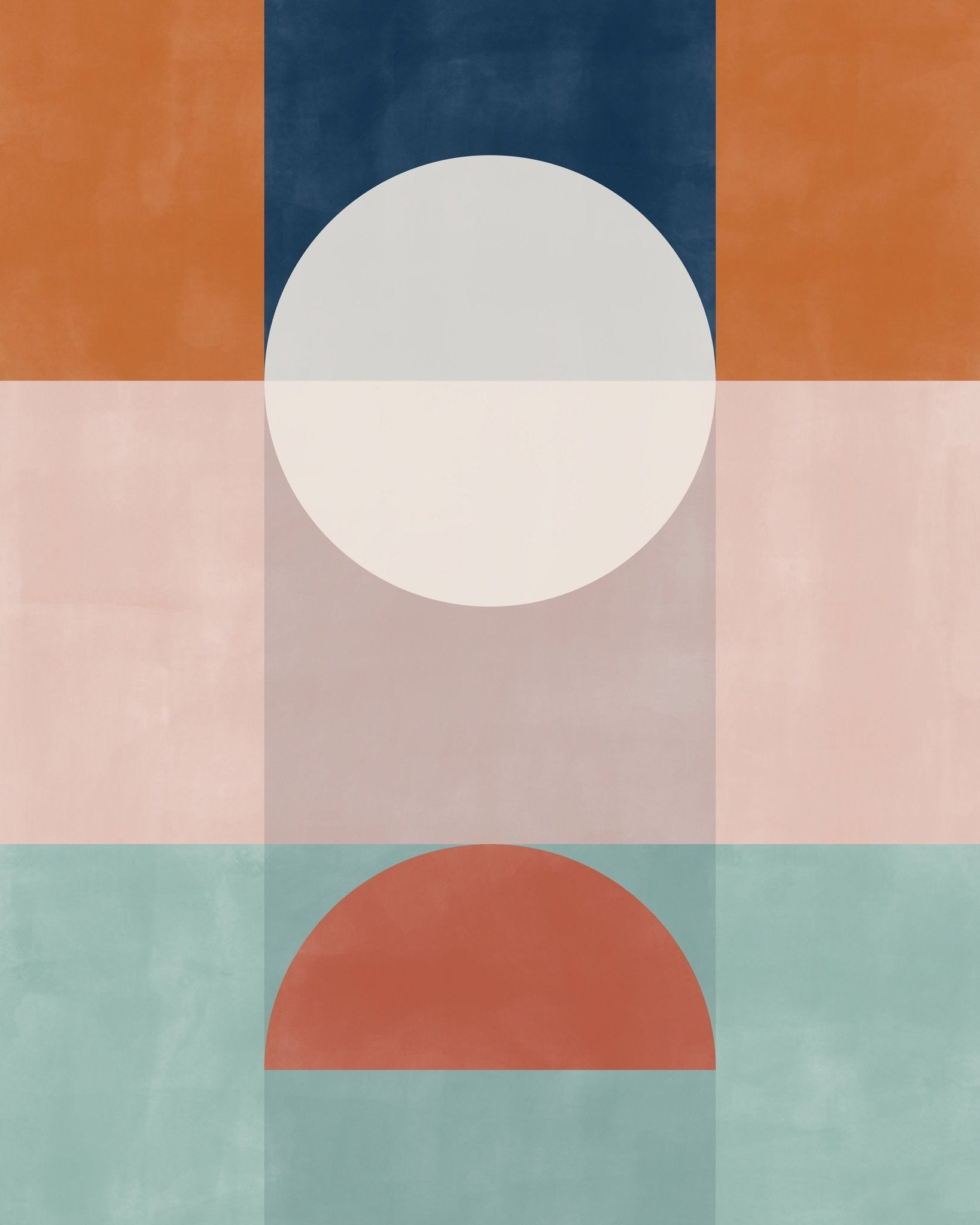 Blue And Rust Geometric