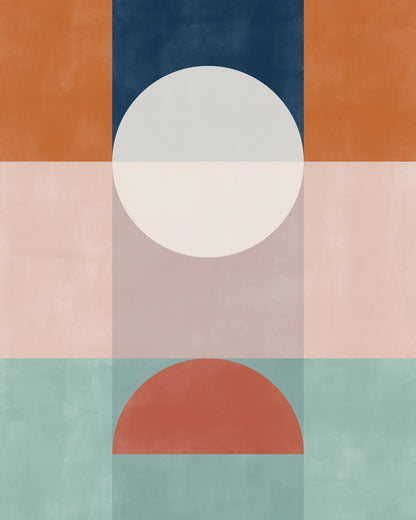Blue And Rust Geometric