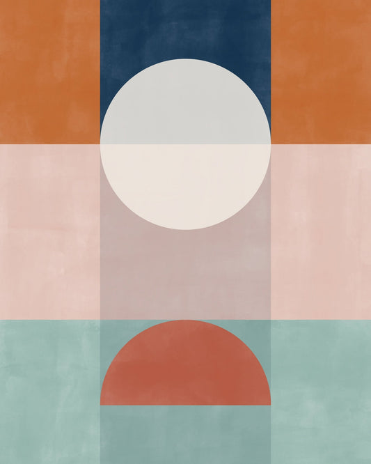 Blue And Rust Geometric