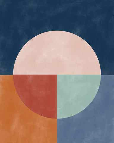 Geometric Abstraction With A Large Pastel Circle