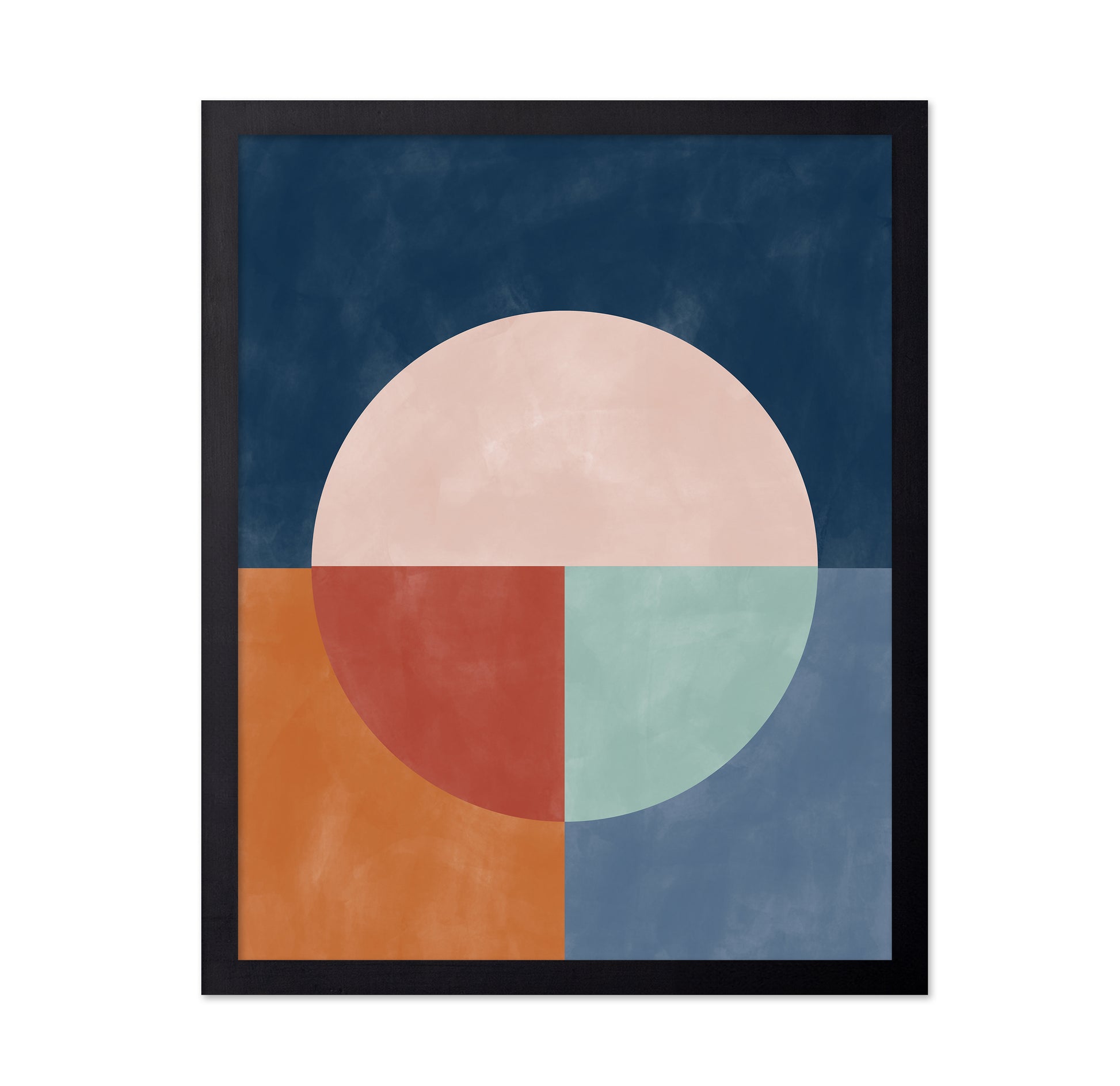 Geometric Abstraction With A Large Pastel Circle