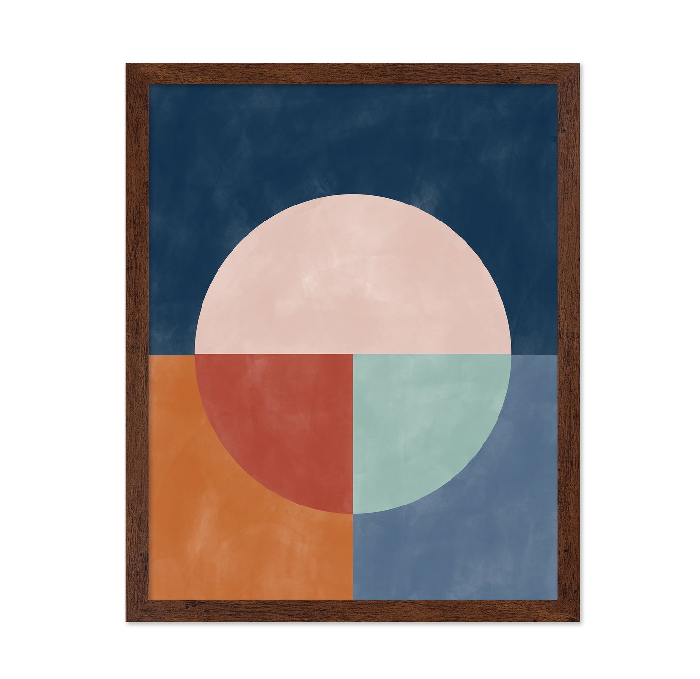 Geometric Abstraction With A Large Pastel Circle