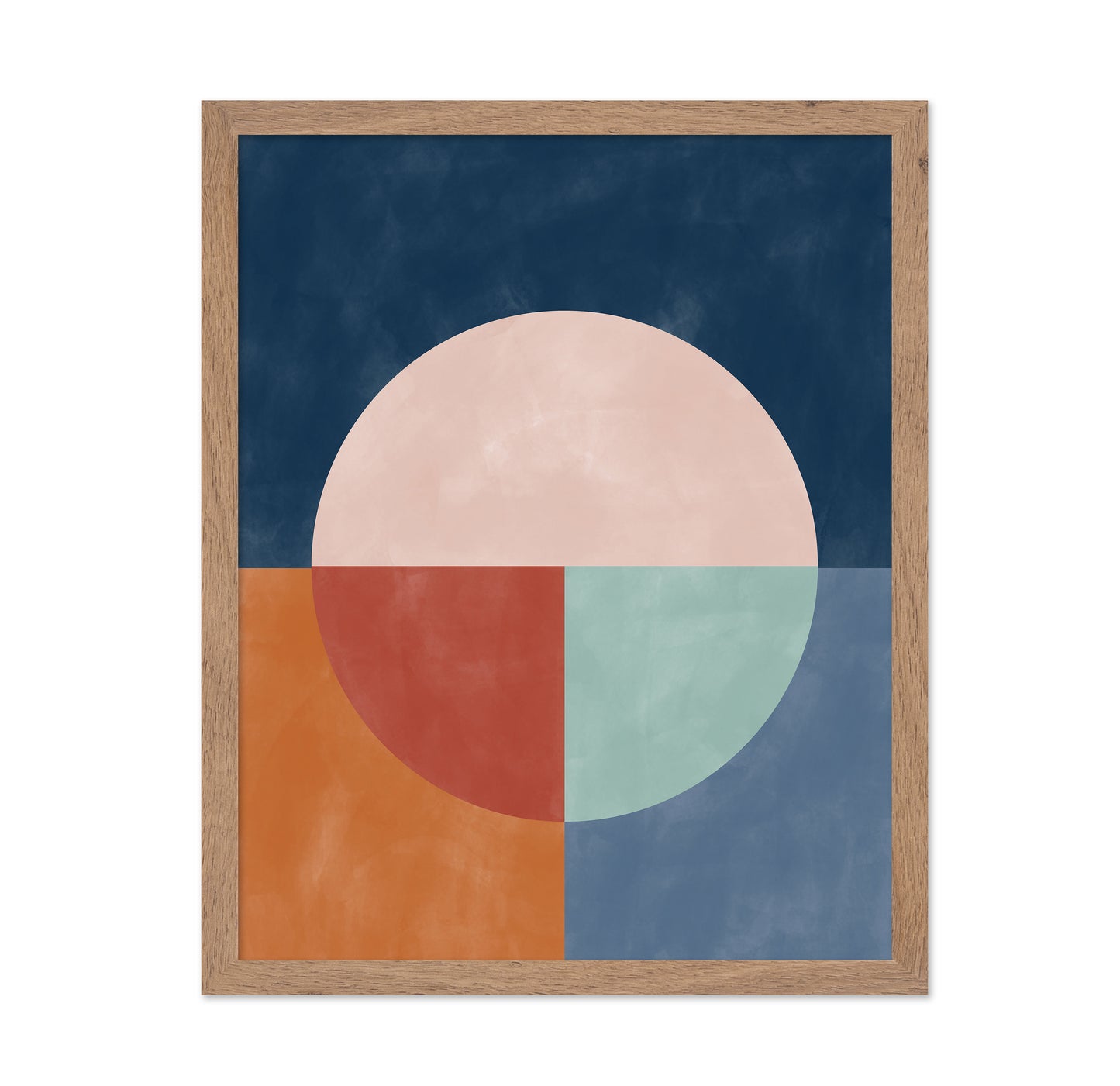 Geometric Abstraction With A Large Pastel Circle