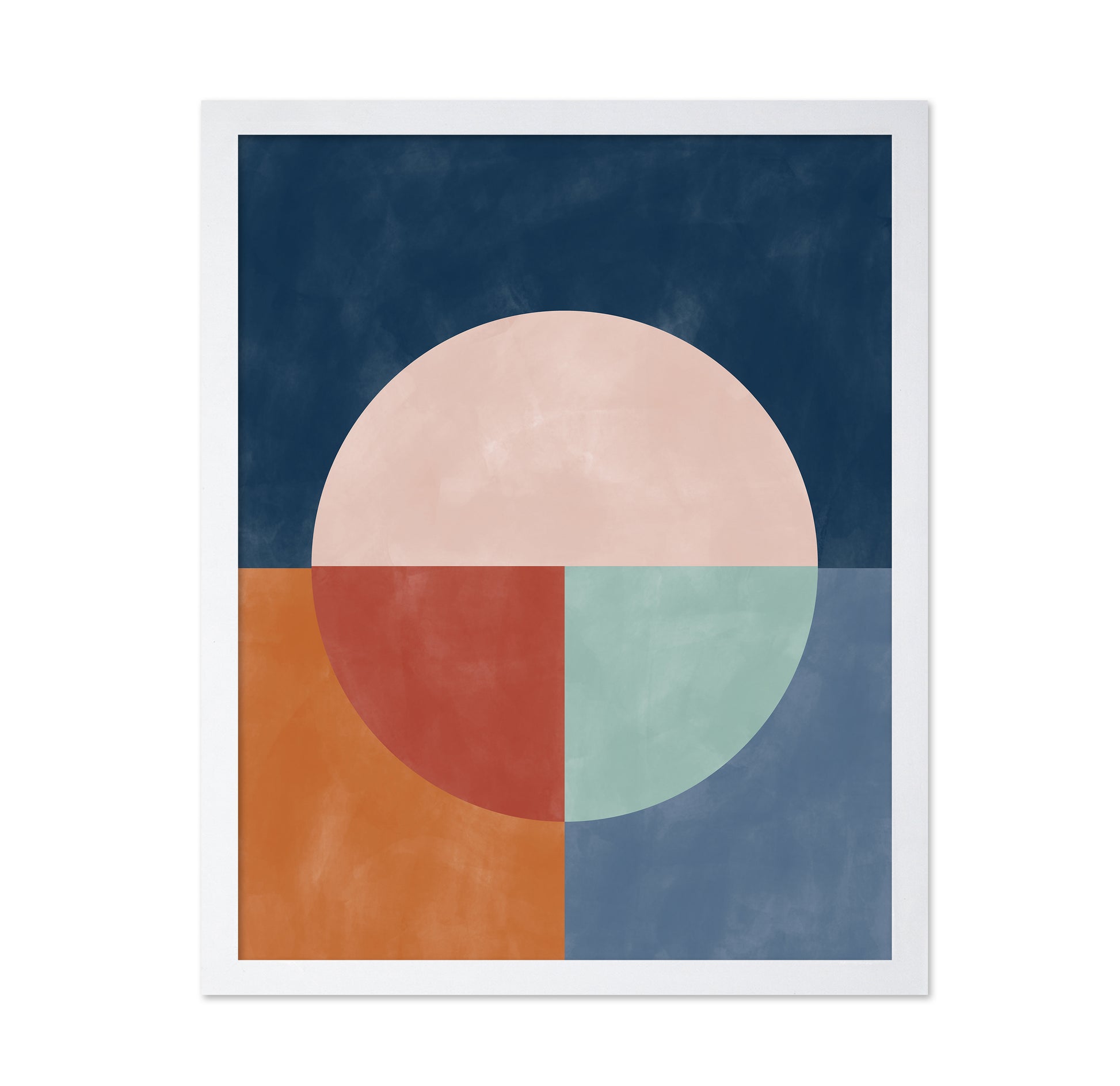 Geometric Abstraction With A Large Pastel Circle