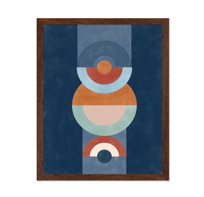 Concentric Circles And Semi-Circles In Blue