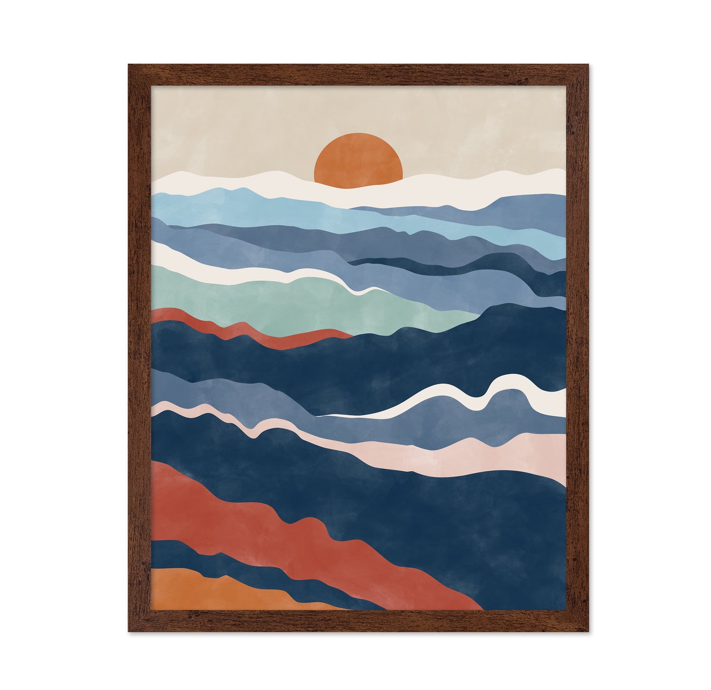 Abstract Landscape With Layered Waves