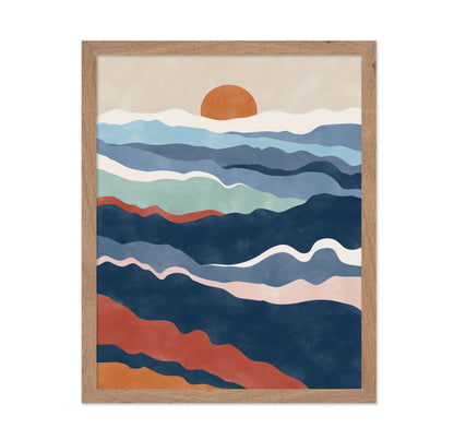Abstract Landscape With Layered Waves