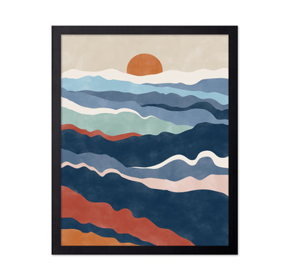 Abstract Landscape With Layered Waves