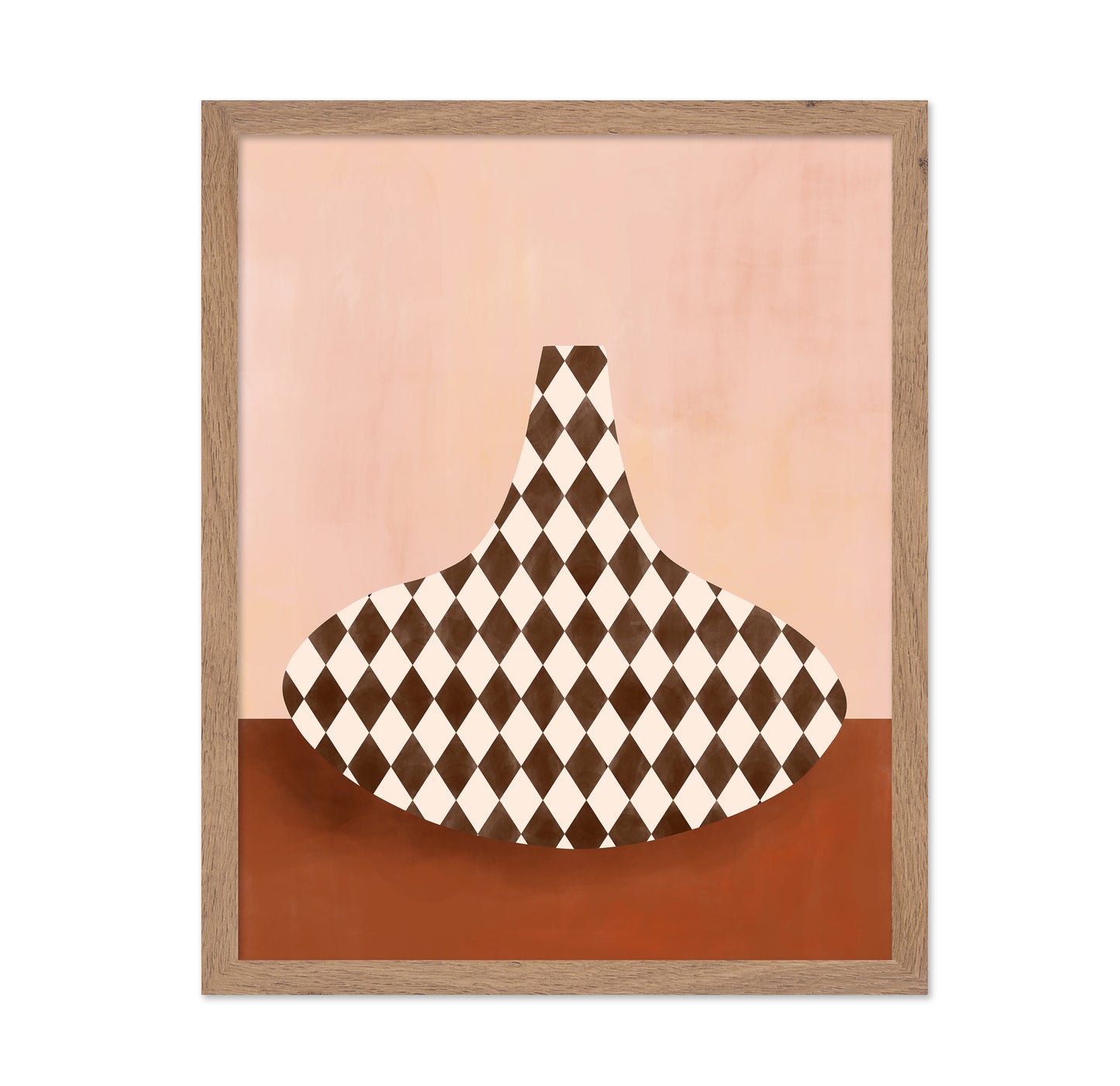 Beige & Brown Checkered Vase