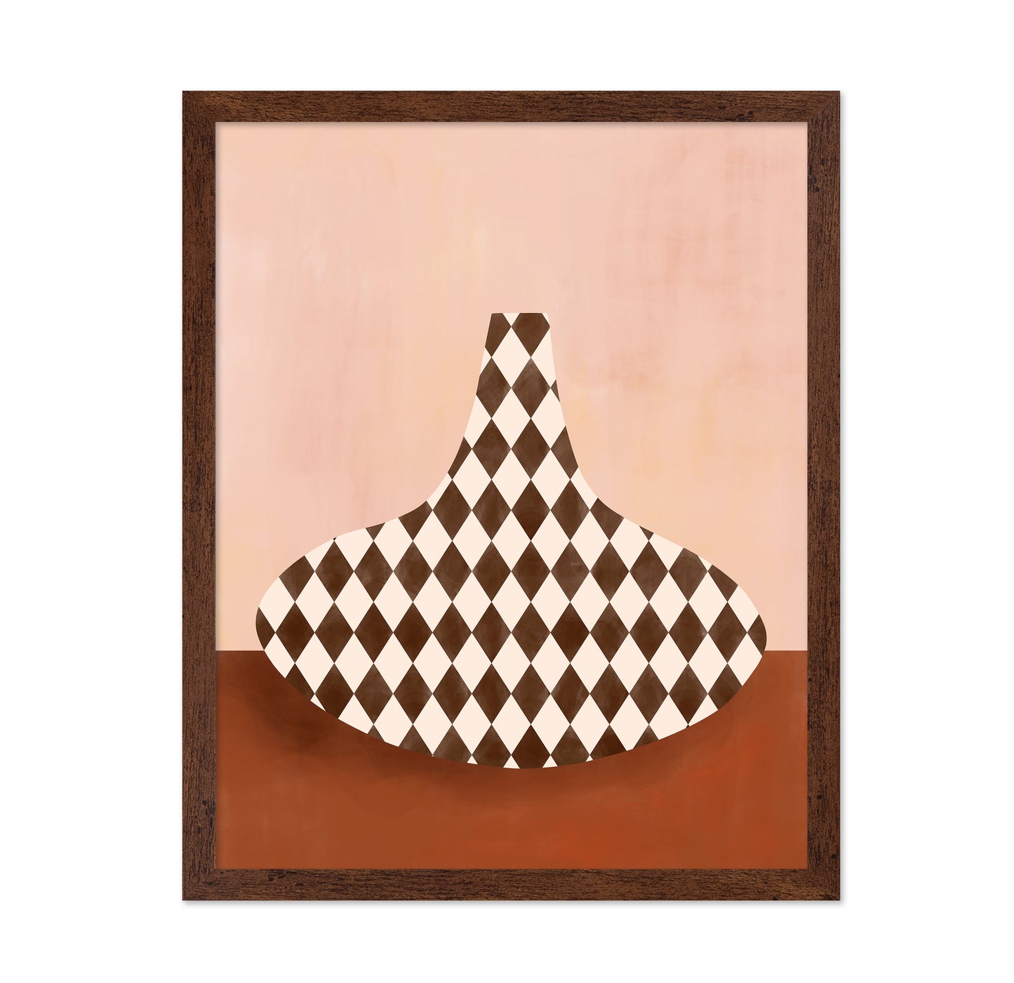 Beige & Brown Checkered Vase