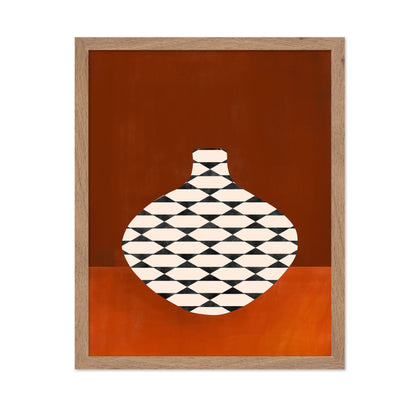 Geometric Vase in Terracotta
