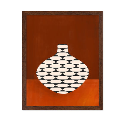 Geometric Vase in Terracotta