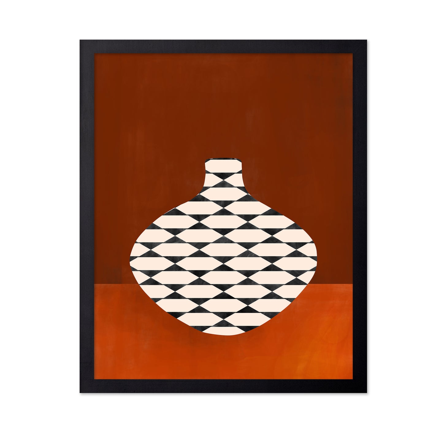 Geometric Vase in Terracotta
