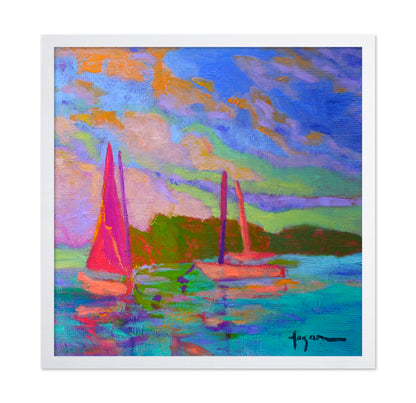 Sailboats At Dusk