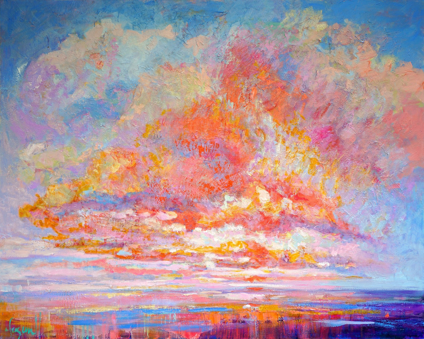 Vibrant Abstract Sunset Horizon
