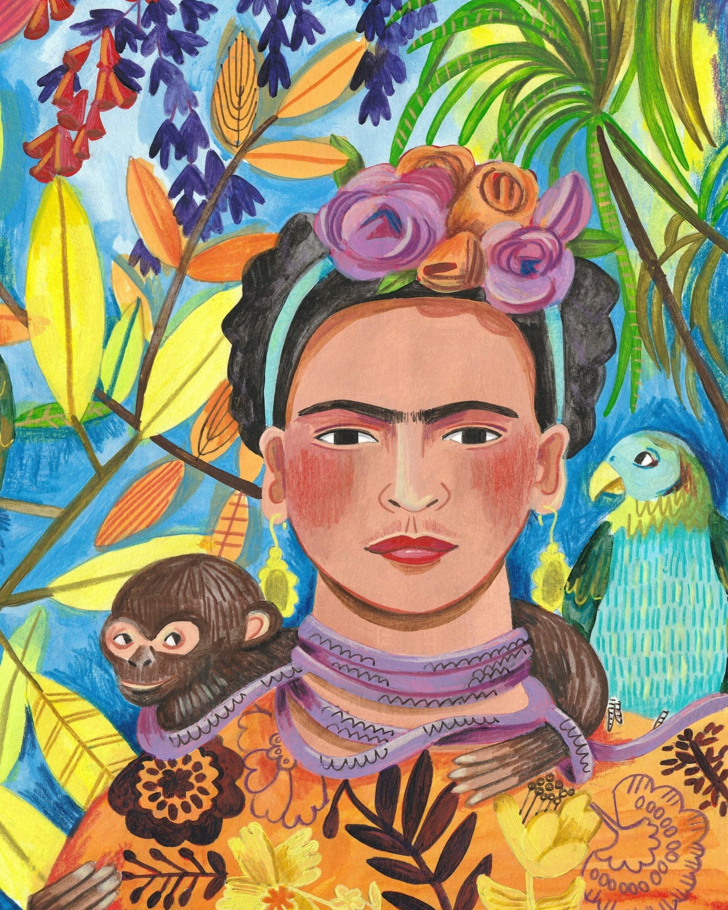 Frida And Her Parrots