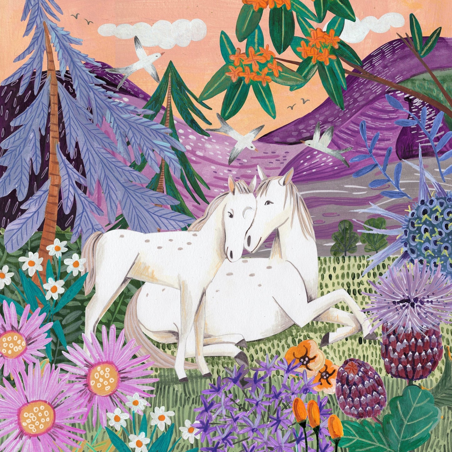 Horses In The Mountains