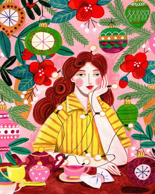 Retro Christmas Woman