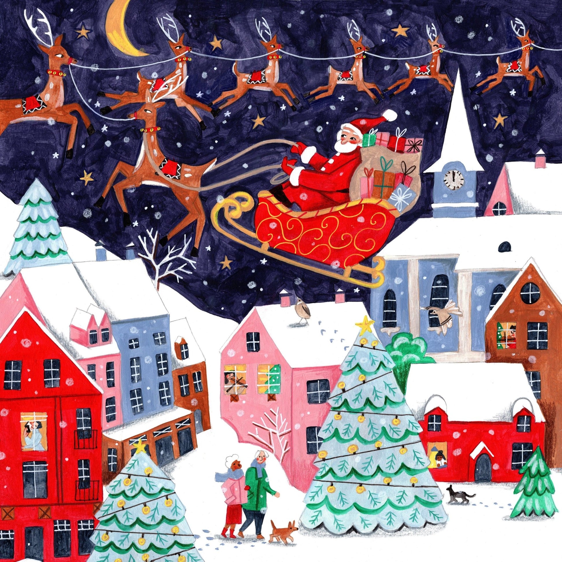 Santa And His Reindeers Christmas