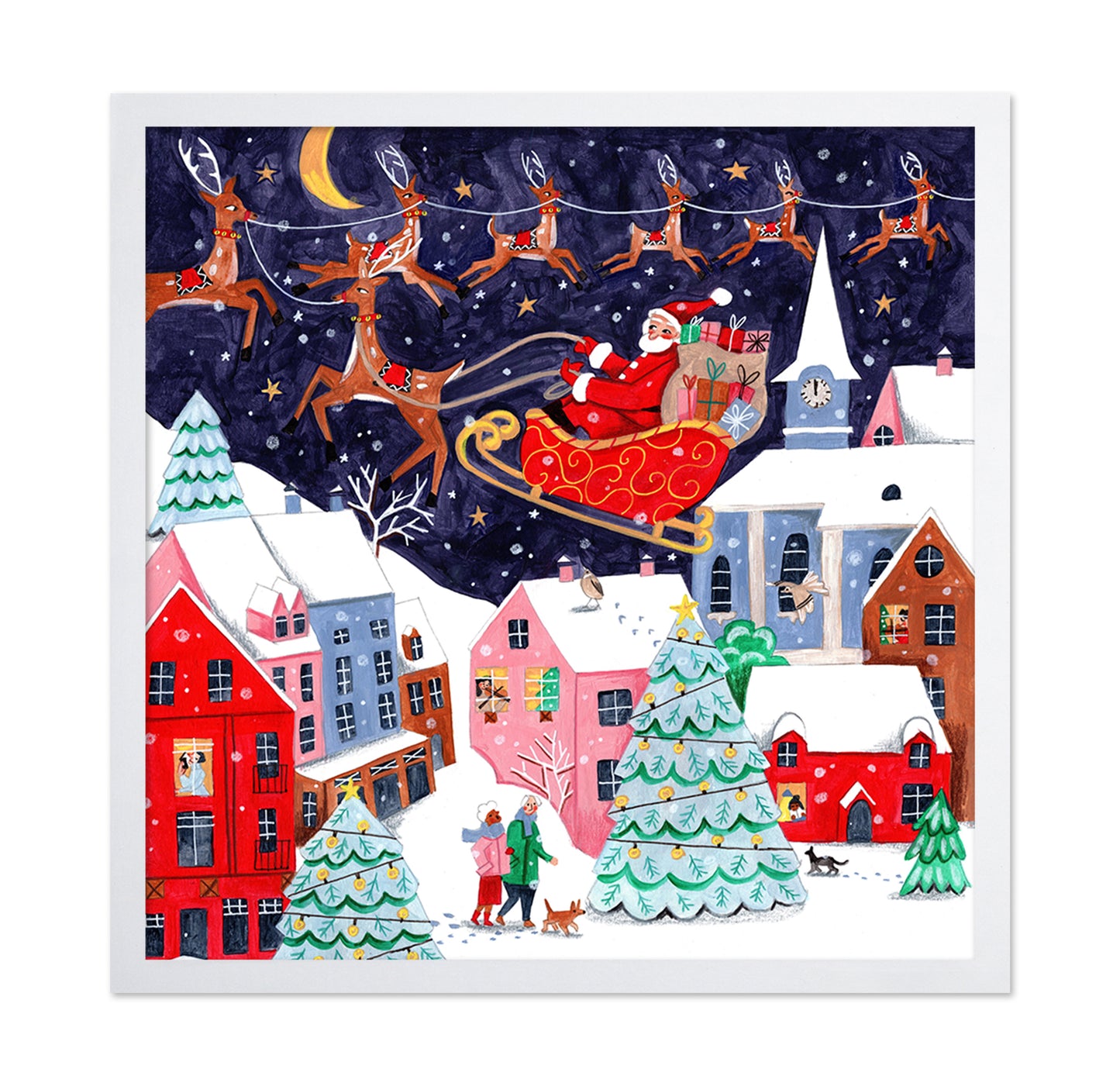 Santa And His Reindeers Christmas