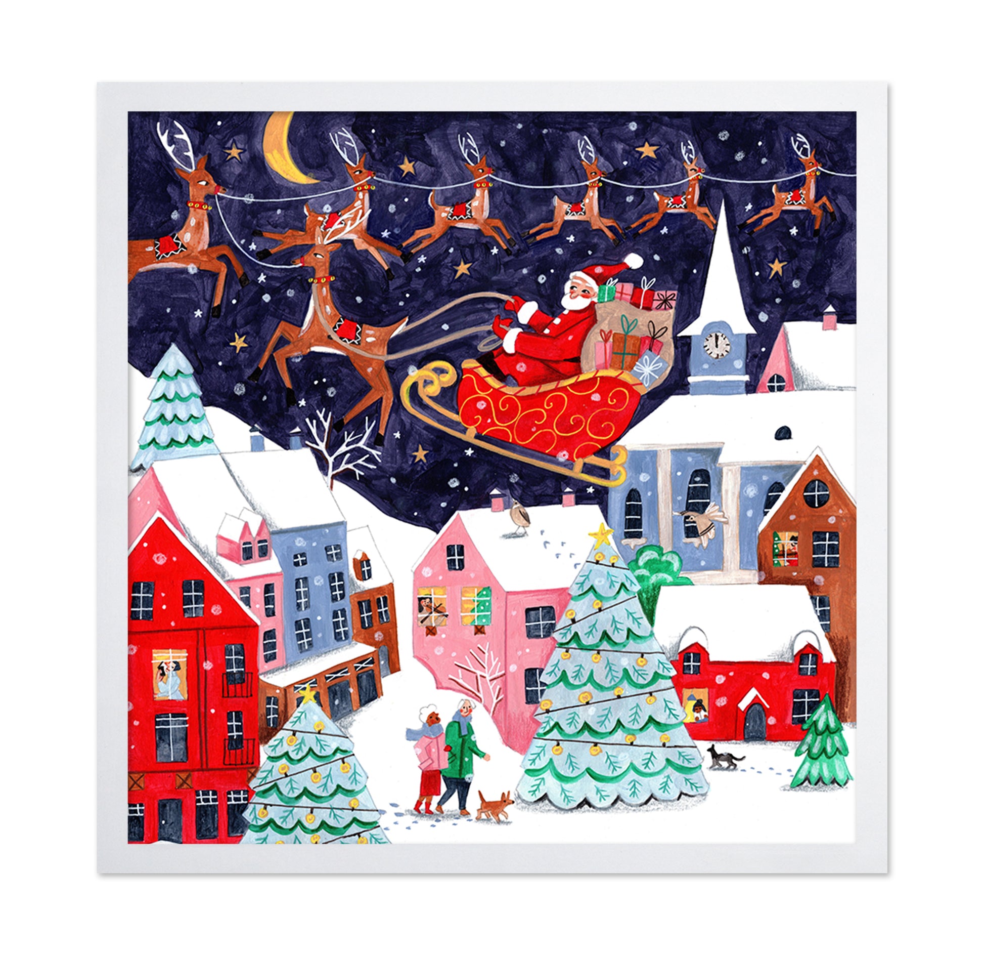 Santa And His Reindeers Christmas