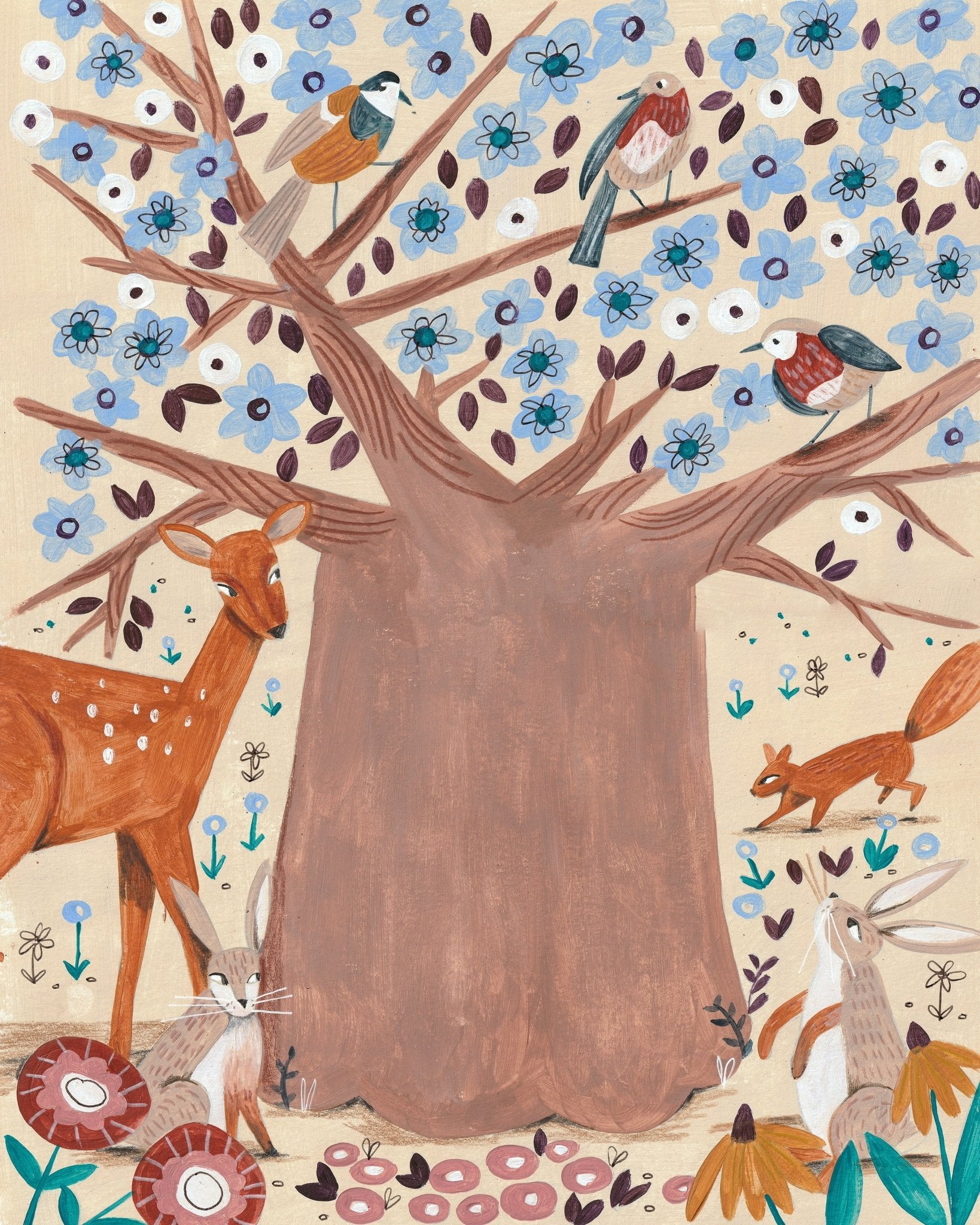 A Colorful Forest Scene
