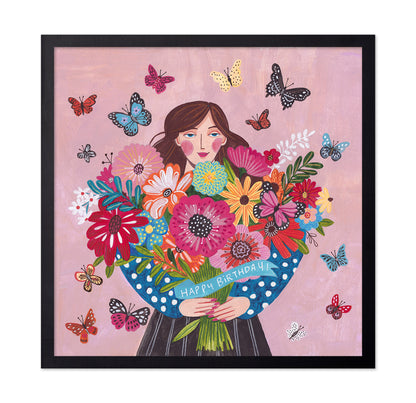 Woman With Flower Bouquet