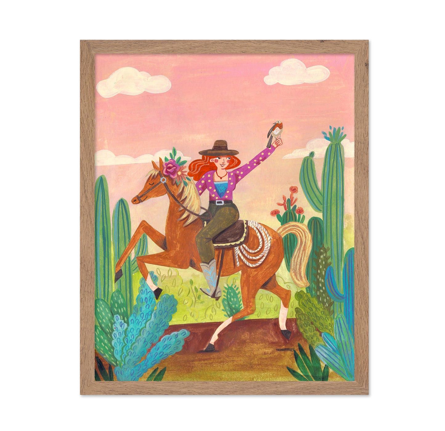 Cowgirl On Horse In The Desert