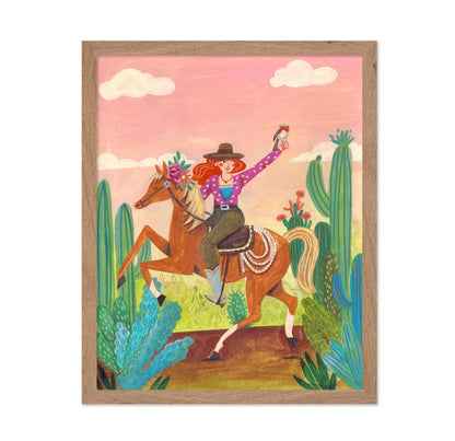 Cowgirl On Horse In The Desert