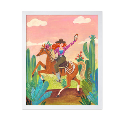 Cowgirl On Horse In The Desert