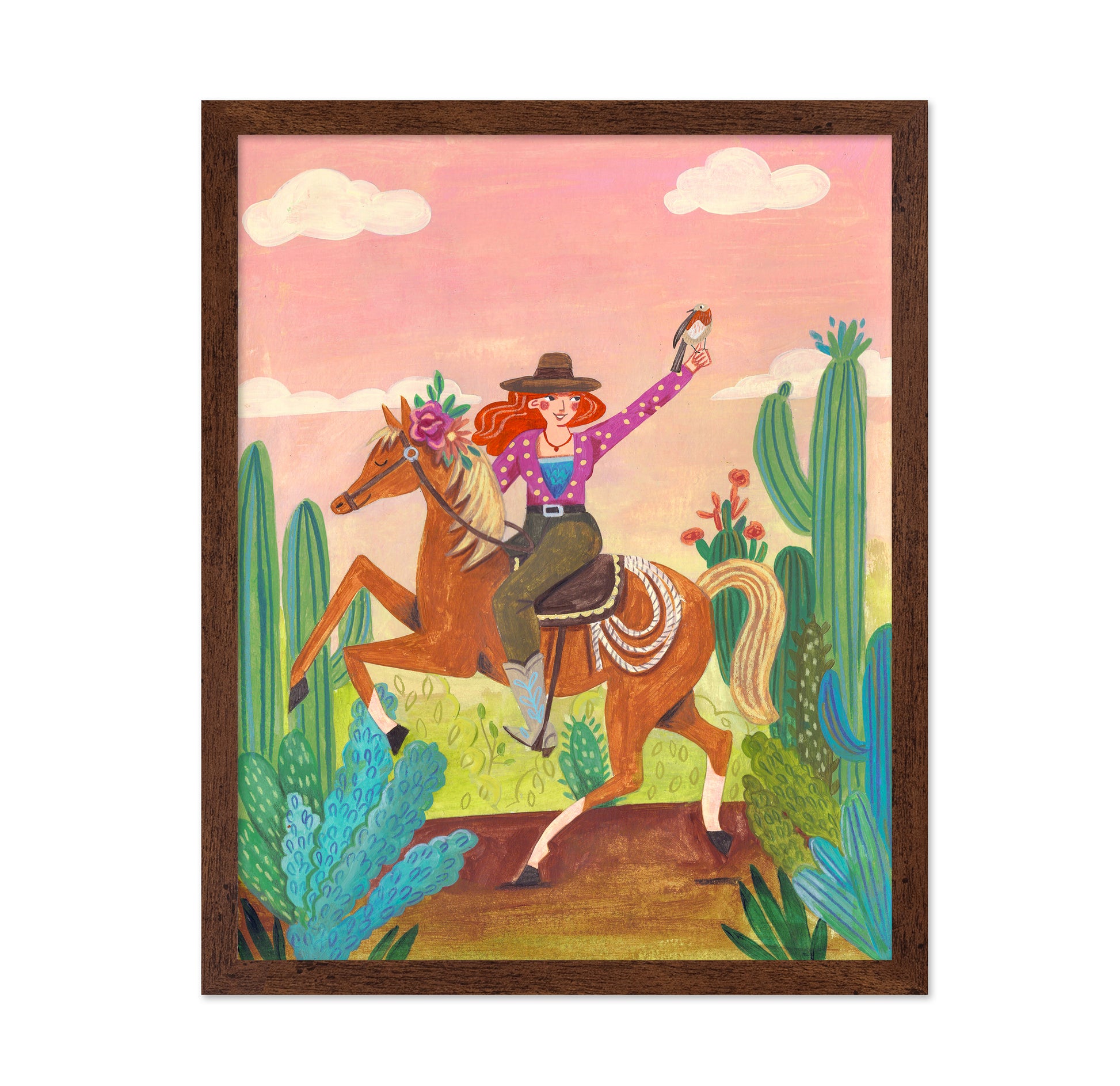 Cowgirl On Horse In The Desert