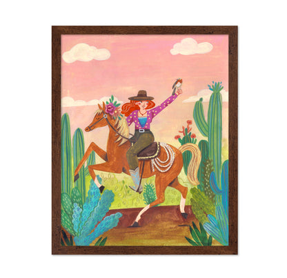 Cowgirl On Horse In The Desert