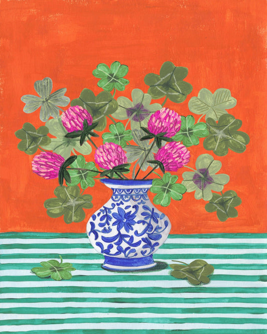 Clovers And Pink Blossoms