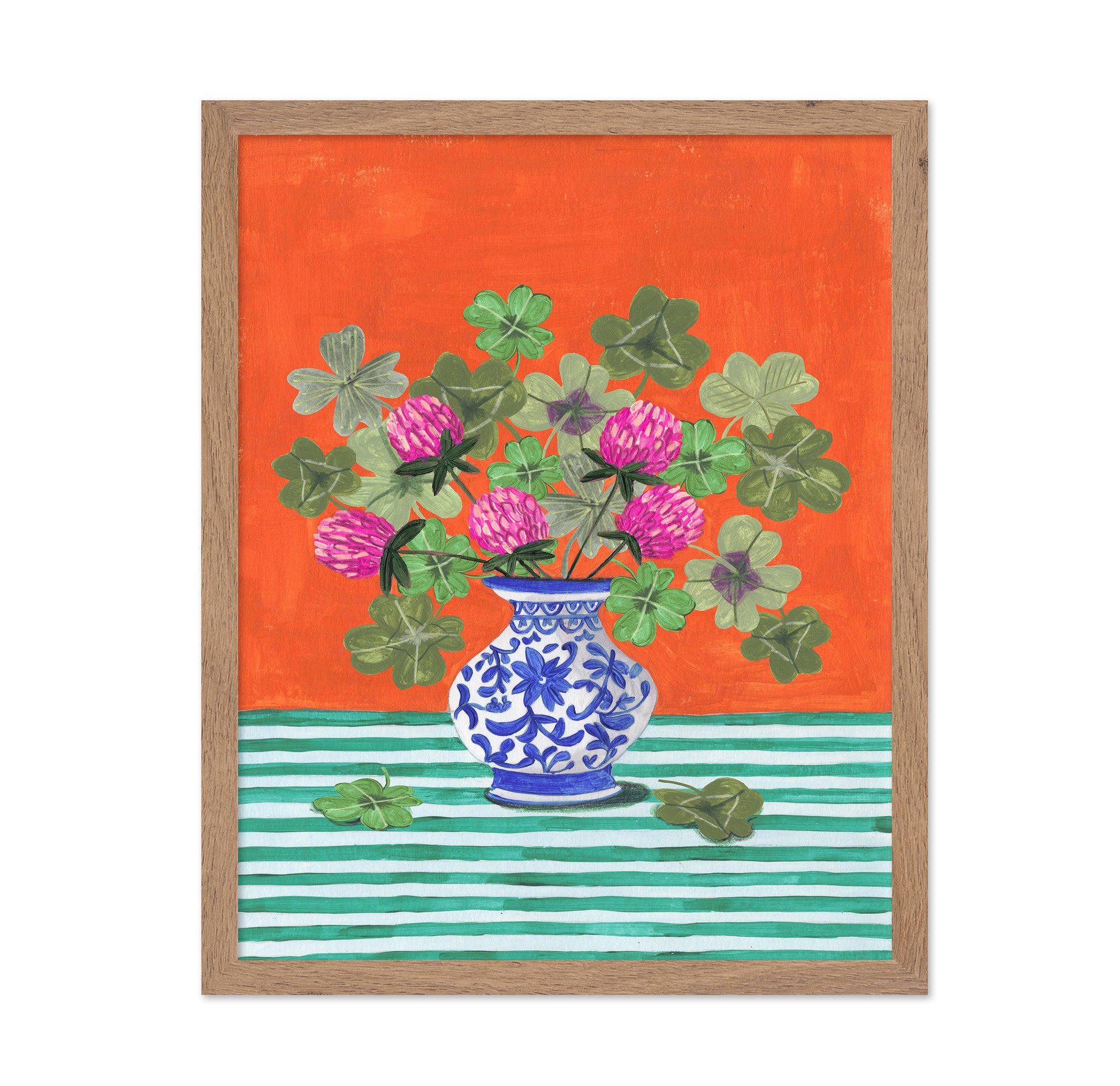 Clovers And Pink Blossoms