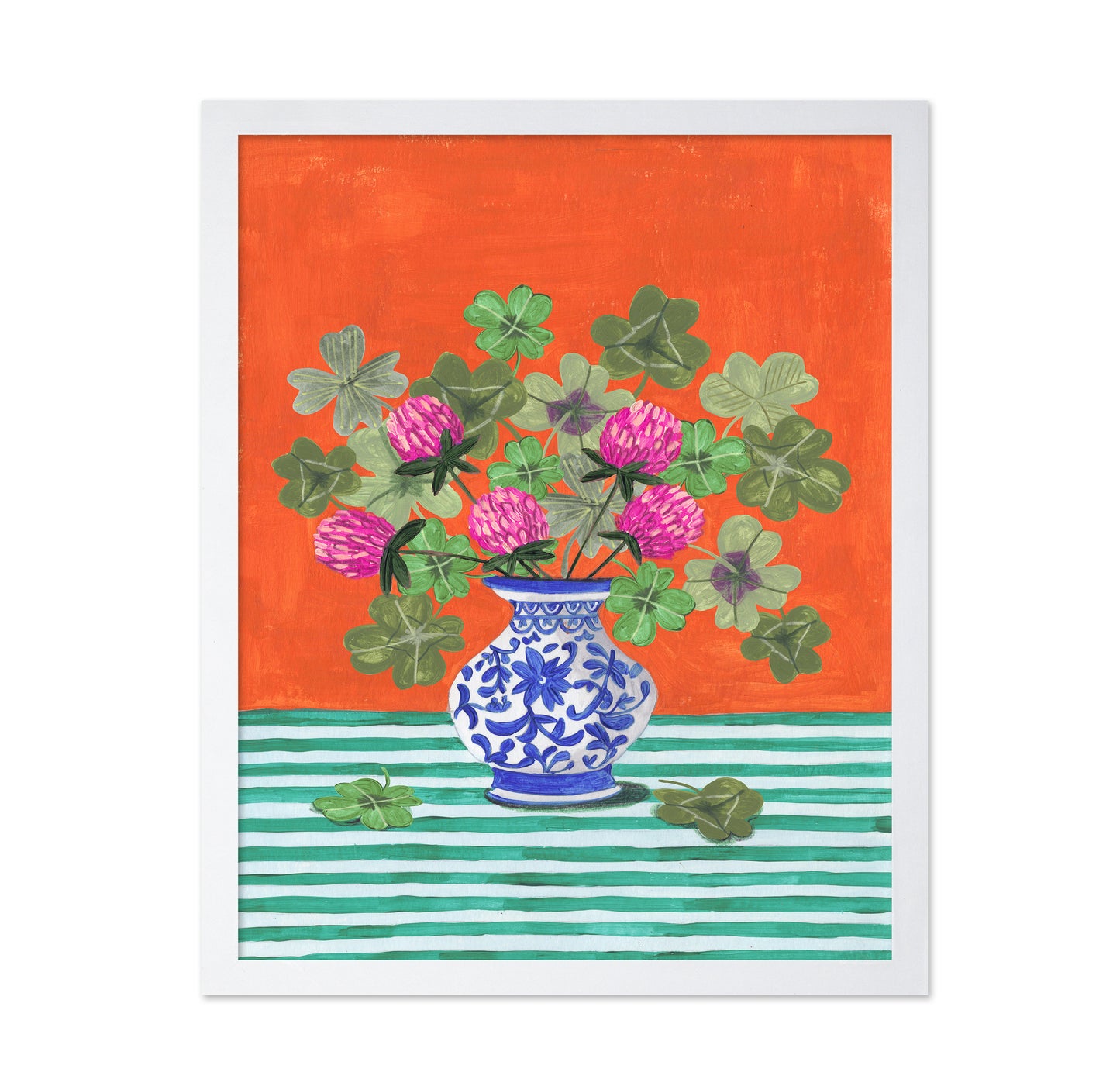 Clovers And Pink Blossoms