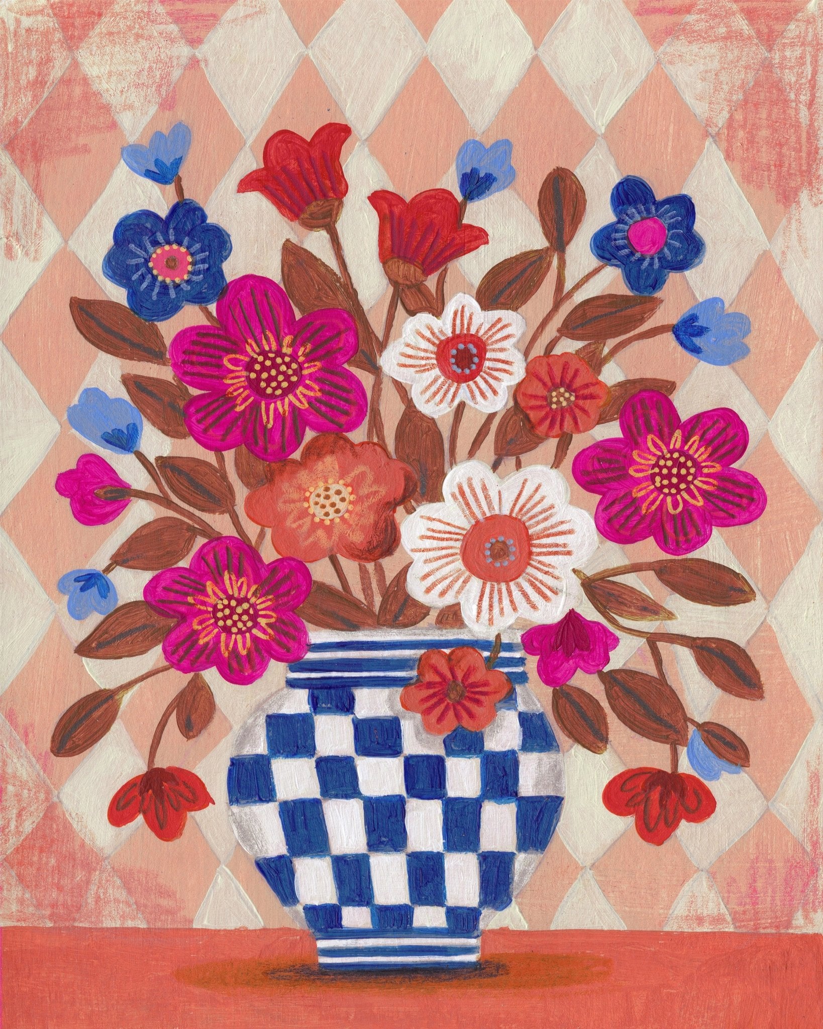 Vase with Bouquet Bright Colours