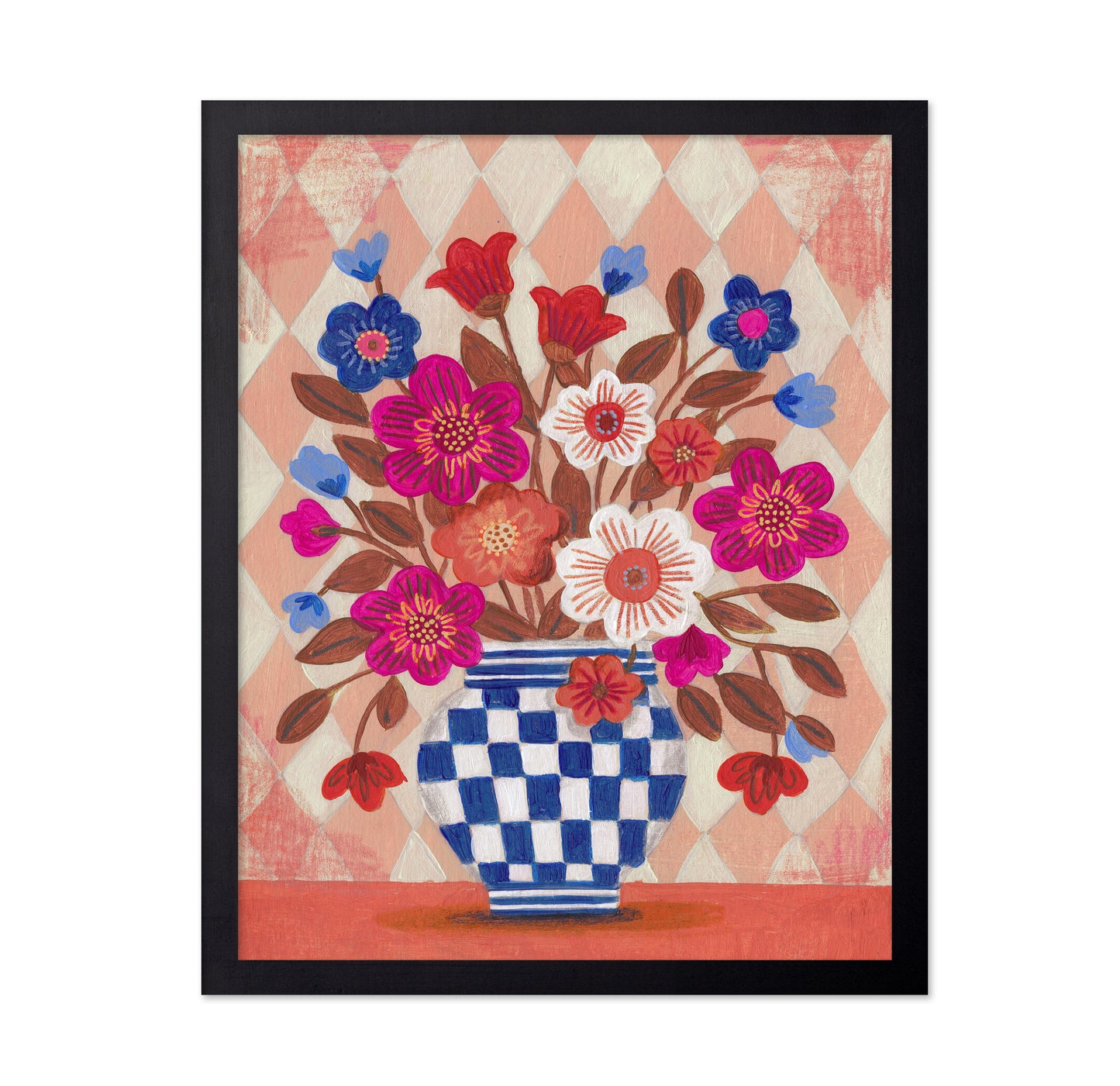 Vase with Bouquet Bright Colours