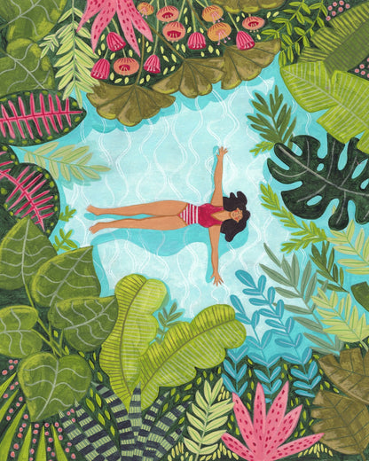 Floating In Tropical Sea