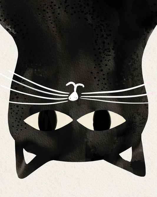 Black Cat Upside Down