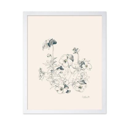 Pansies Pencil Drawing