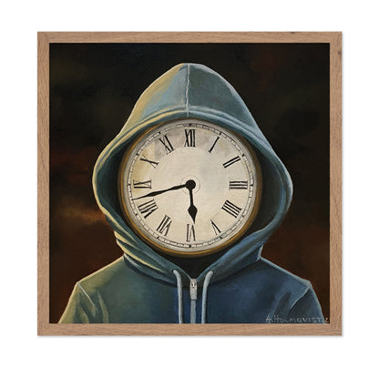Figure In A Hoodie With A Clock Face