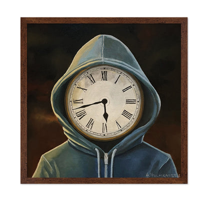 Figure In A Hoodie With A Clock Face