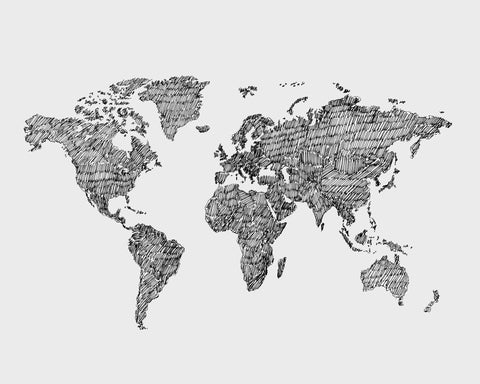 Artistic Sketch of the World Map No 1
