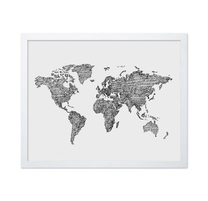 Artistic Sketch of the World Map No 1