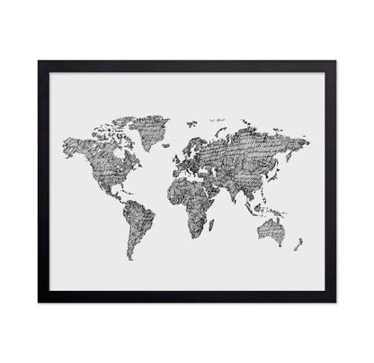 Artistic Sketch of the World Map No 1