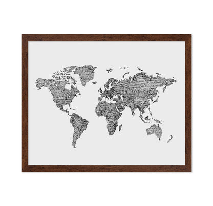 Artistic Sketch of the World Map No 1