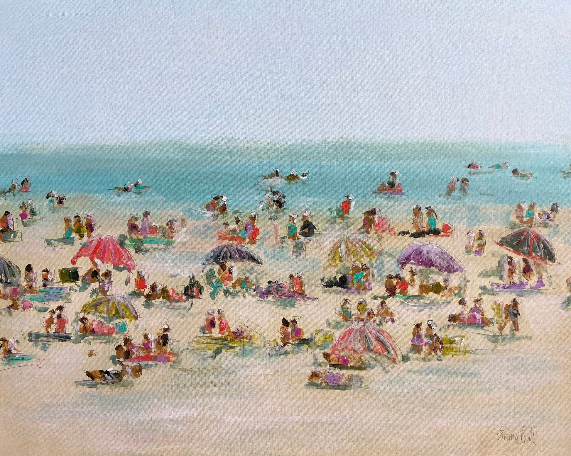 Impressionist Beach Scene