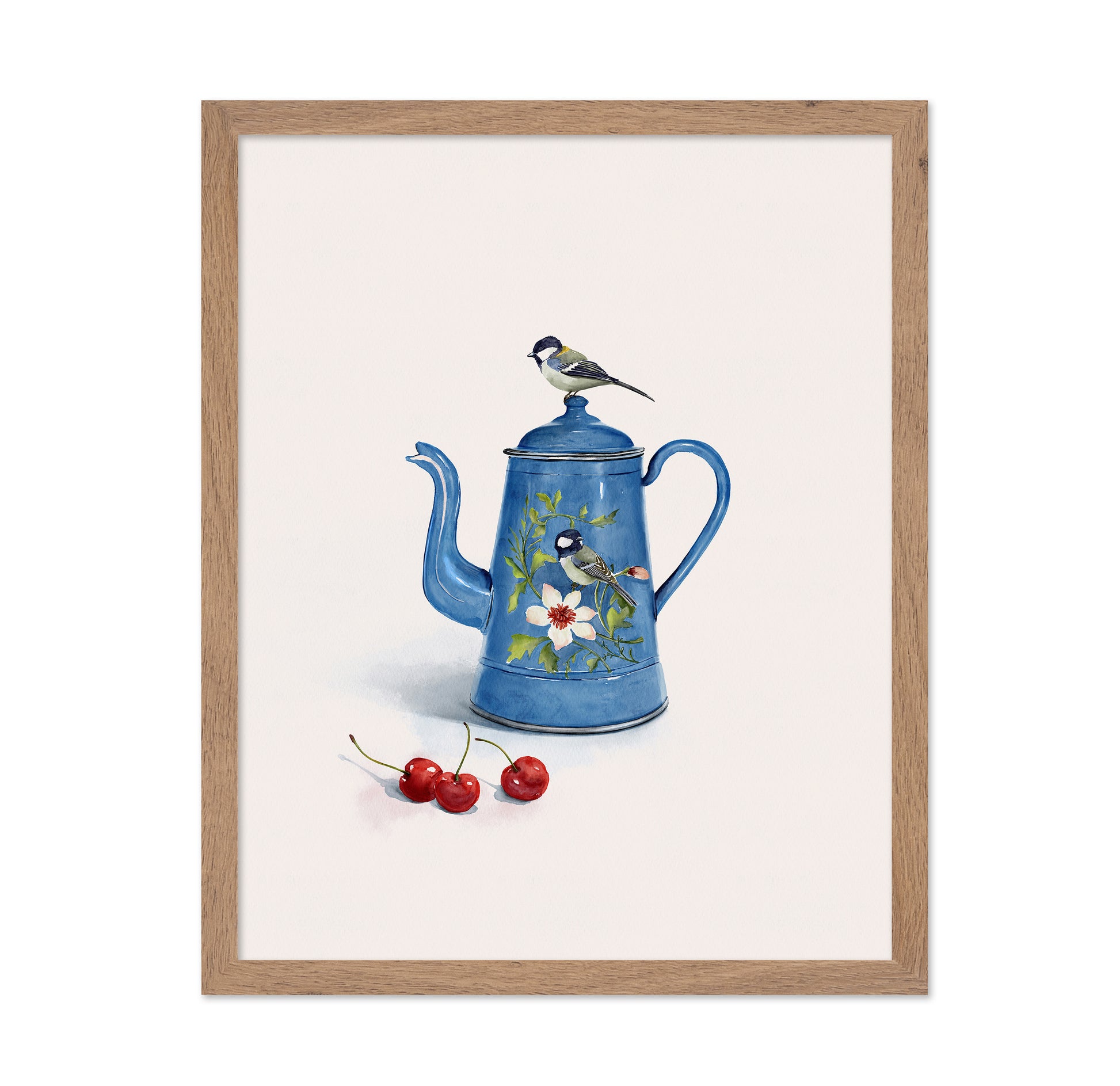 Blue Kettle With Birds