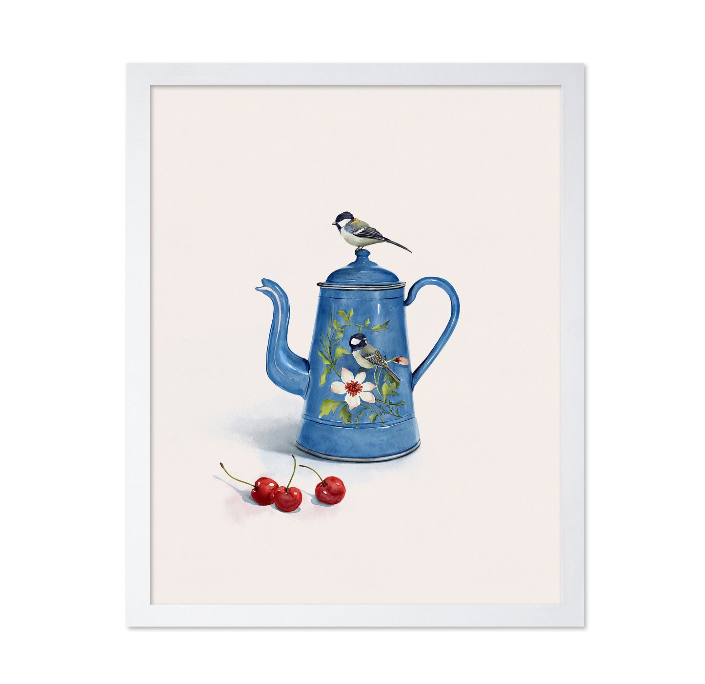 Blue Kettle With Birds