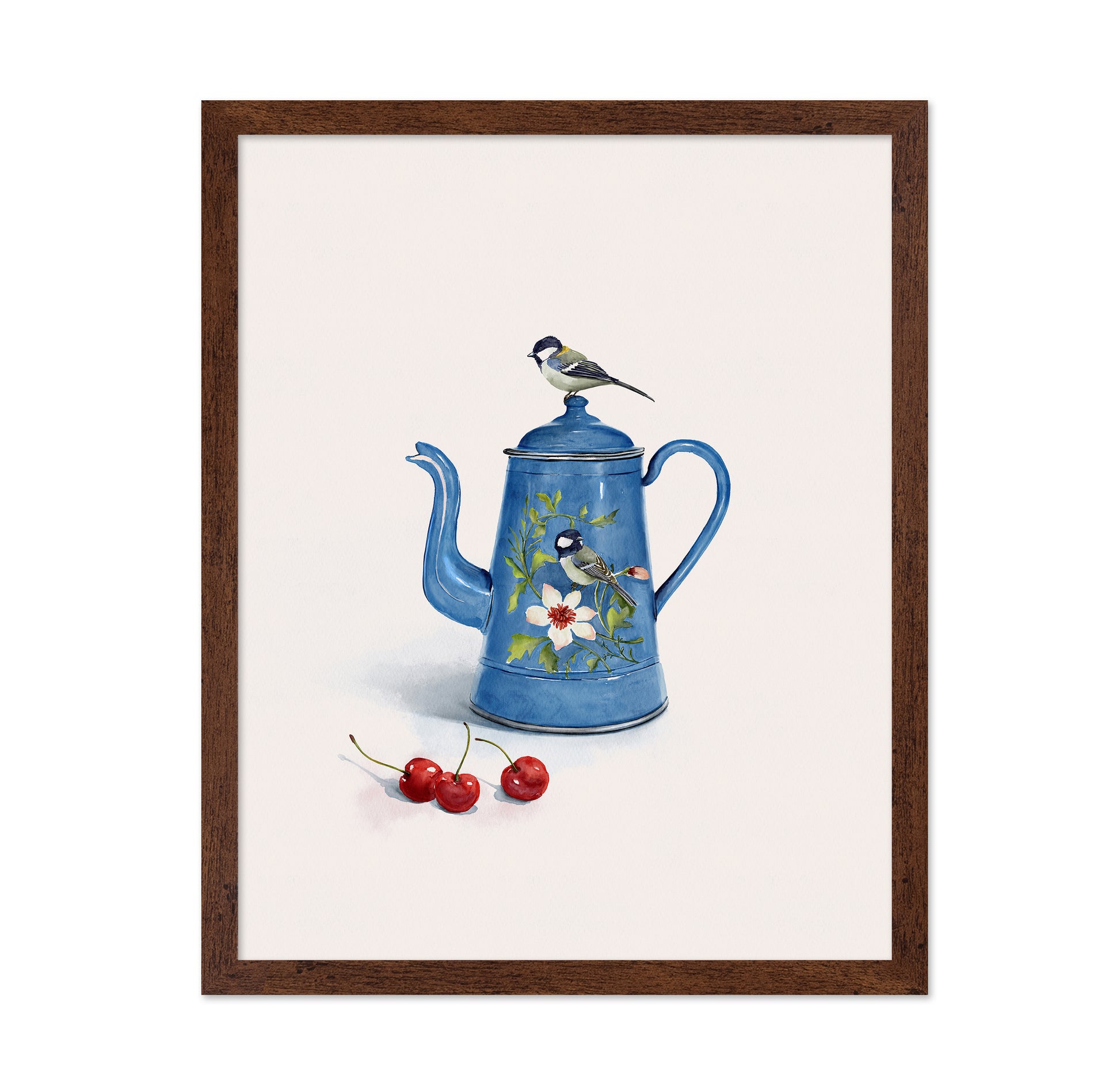 Blue Kettle With Birds